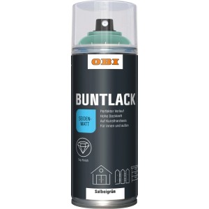 OBI Buntlack Spray Salbeigrün, seidenmatt, 400ml Dose.