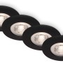 Vier dimmbare Brilo LED-Einbauleuchten Kulana, schwarz matt, 4,9W, für Innen- und Badbereich.