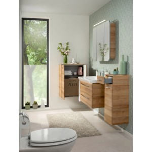 Fackelmann Waschbeckenunterschrank Milano Asteiche 80 cm im Badezimmer.