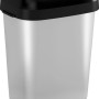 Mülleimer Dual Swing 25 l in Stahloptik mit schwarzem Schwingdeckel.