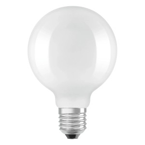 Osram LED-Leuchtmittel E27 in Globeform, 5,9 W, matt, 13,5 x 9,5 cm.