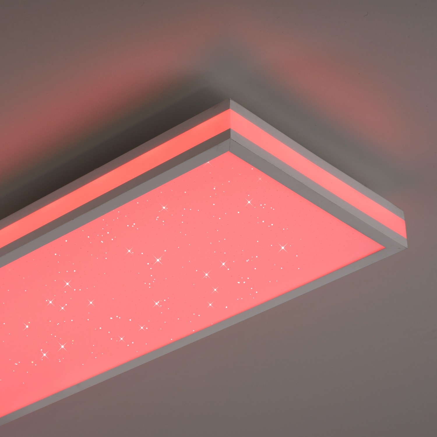 Weißes Just Light LED-Panel Mario mit Sternenhimmel-Effekt, 100x25 cm, für stimmungsvolle Beleuchtung.