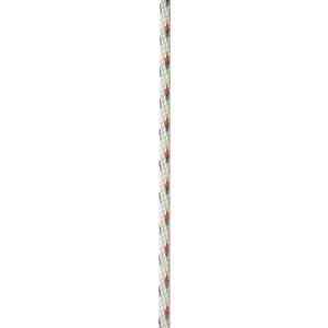 Seilflechter Schlangentau, spiralgeflochten, 8 mm Durchmesser, weiß mit roten und blauen Kennfäden.