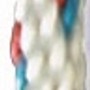 Seilflechter Schlangentau, spiralgeflochten, 8 mm Durchmesser, weiß mit roten und blauen Kennfäden.