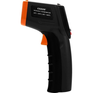 Cozze Infrarot-Thermometer mit Pistolengriff, schwarz, für Grillutensilien.