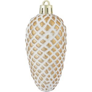 Hellbrauner Tannenzapfen als Baumschmuck, 8,7 cm hoch, matte Oberfläche.