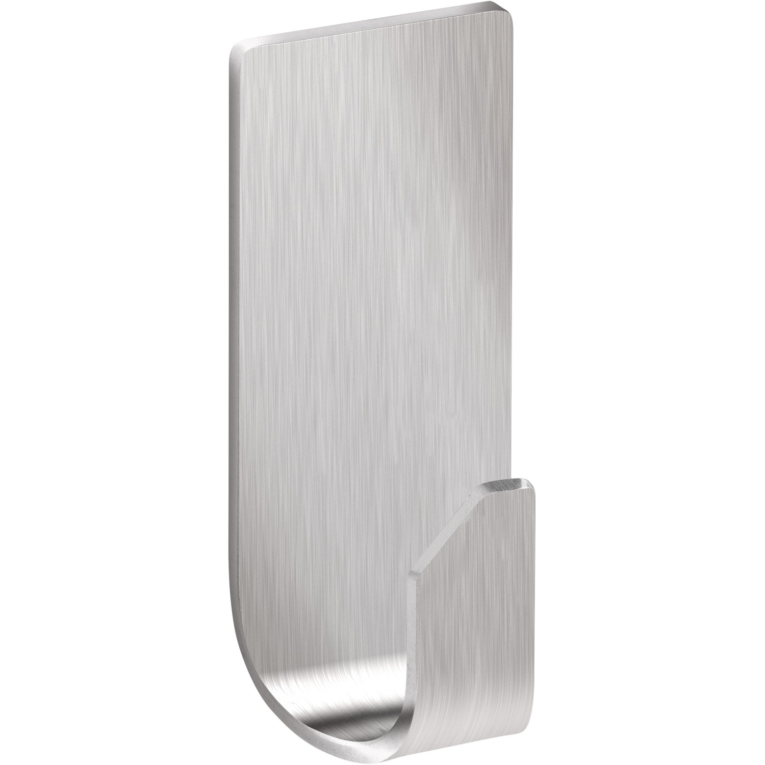 Tesa Powerstrips Haken Waterproof Zoom Edelstahl, kleiner Klebehaken für Bad und Küche.