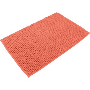 Rote baliv Badematte aus Chenille, gemustert, Teil eines Badematten und Duschvorhang Sets.