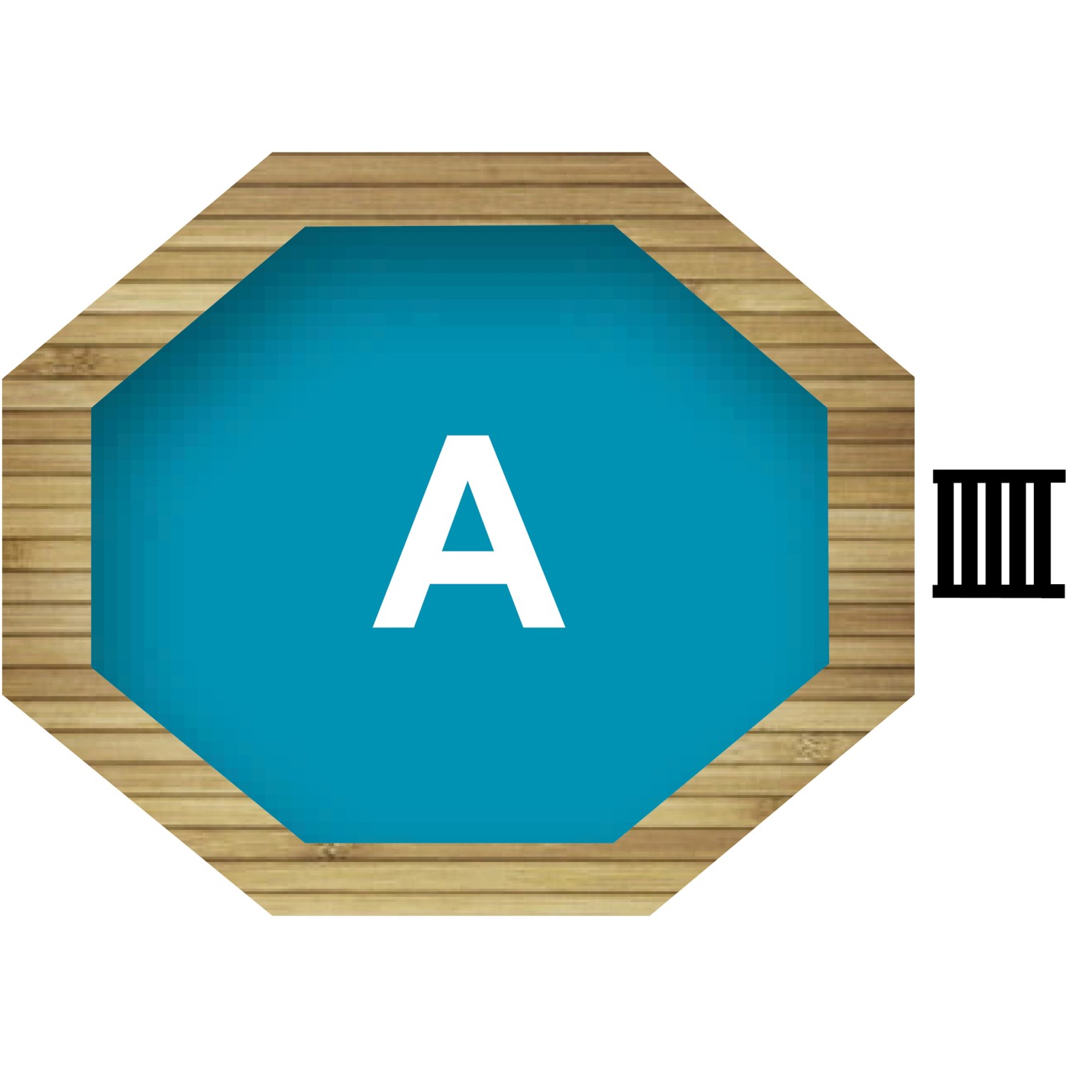 Karibu Holzpool Modell 1 Set mit Filteranlage und Leiter, Ansicht von oben.