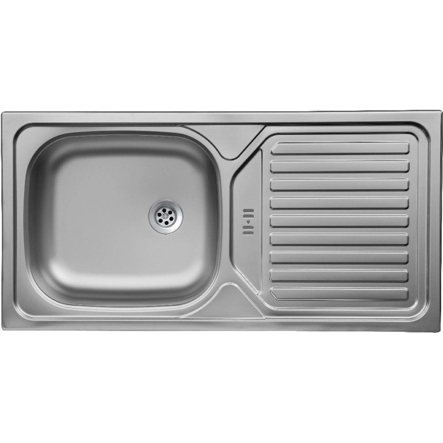 Spüle aus Edelstahl für die Winkelküche, Aufsicht