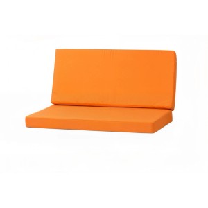 Orangefarbenes Kissen-Set für Hollywoodschaukel, 2-Sitzer, 110x60x50x7cm.