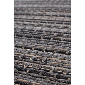 Detailansicht des grauen Outdoor-Teppichs Algo 810 mit Flechtmuster, 200x290 cm.