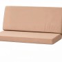 Beiges Gartenkissen-Set für 2-Sitzer Polyrattan-Gartensofa, 120x60x50 cm.