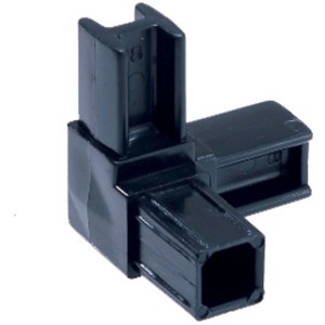 Arcansas Quicktech PVC-Rohrverbinder, 5x5 cm, schwarz, für individuelle Möbelstrukturen.