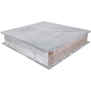 Soulet Sandkasten 118x118 cm mit Abdeckplane. Holzsandkasten für Kinder ab 18 Monaten.