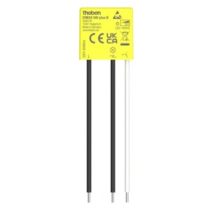 Theben Dimmer DIMAX 540 plus B, einphasig, zur Unterputzmontage. Kompakter Dimmer in Gelb mit Kabeln.