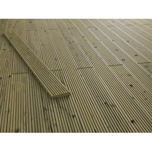 Terrassendiele Nadelholz grün druckimprägniert 2,8 cm x 14,5 cm x 200 cm