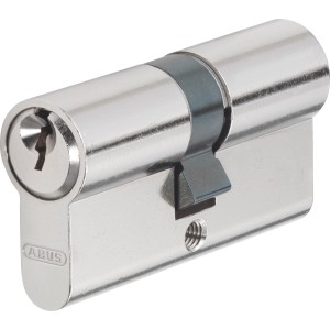 Abus Profilzylinder E50N 28/28 Nickel für Türschlösser, Detailansicht.