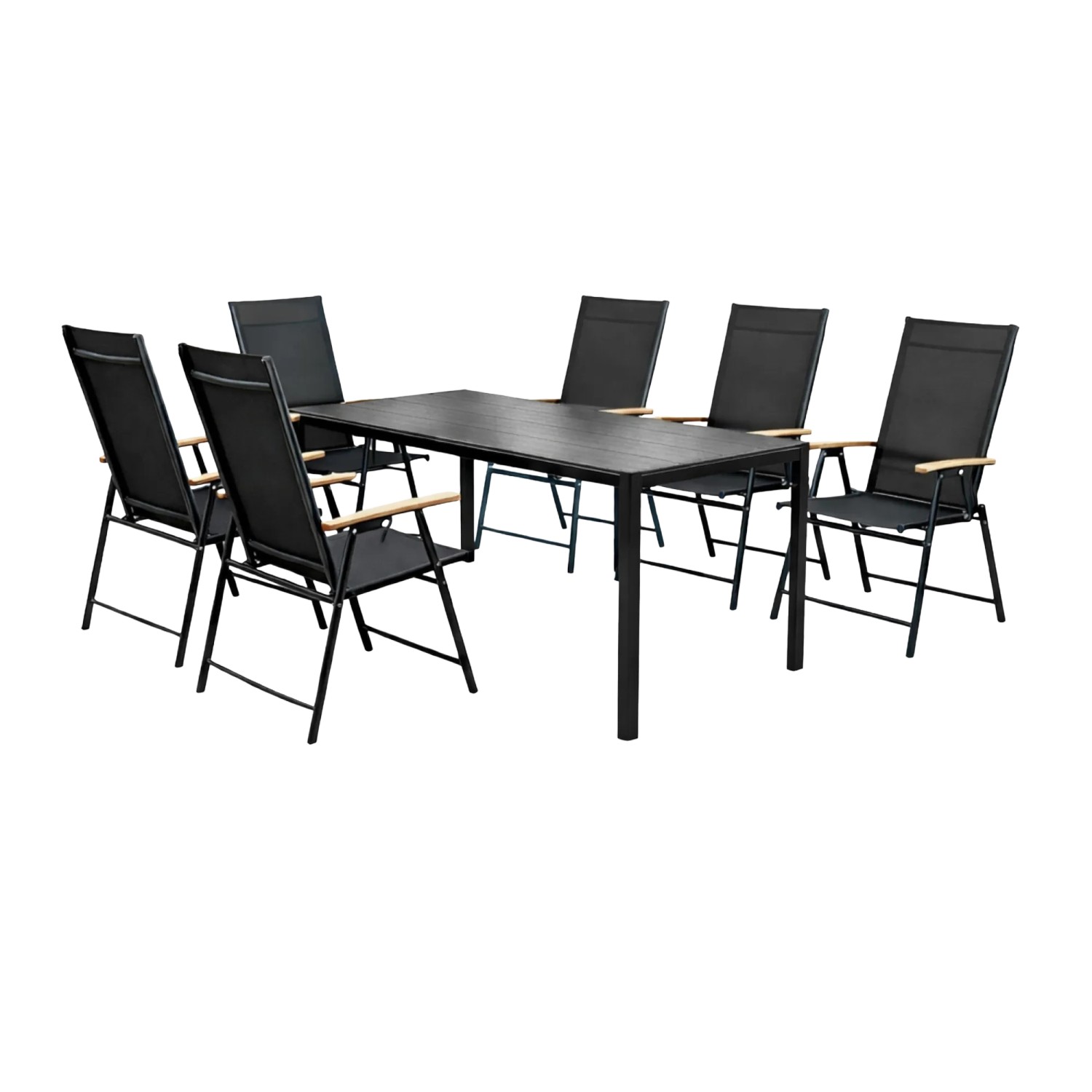 Greemotion Gartenmöbel-Set Merida 4 Aluminium 7-teilig Anthrazit kaufen bei OBI