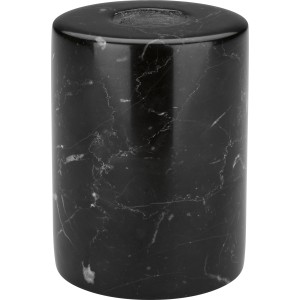 Schwarzer Teelichthalter Midnight Mystery aus Marmor, 8 cm hoch, für stimmungsvolle Beleuchtung.