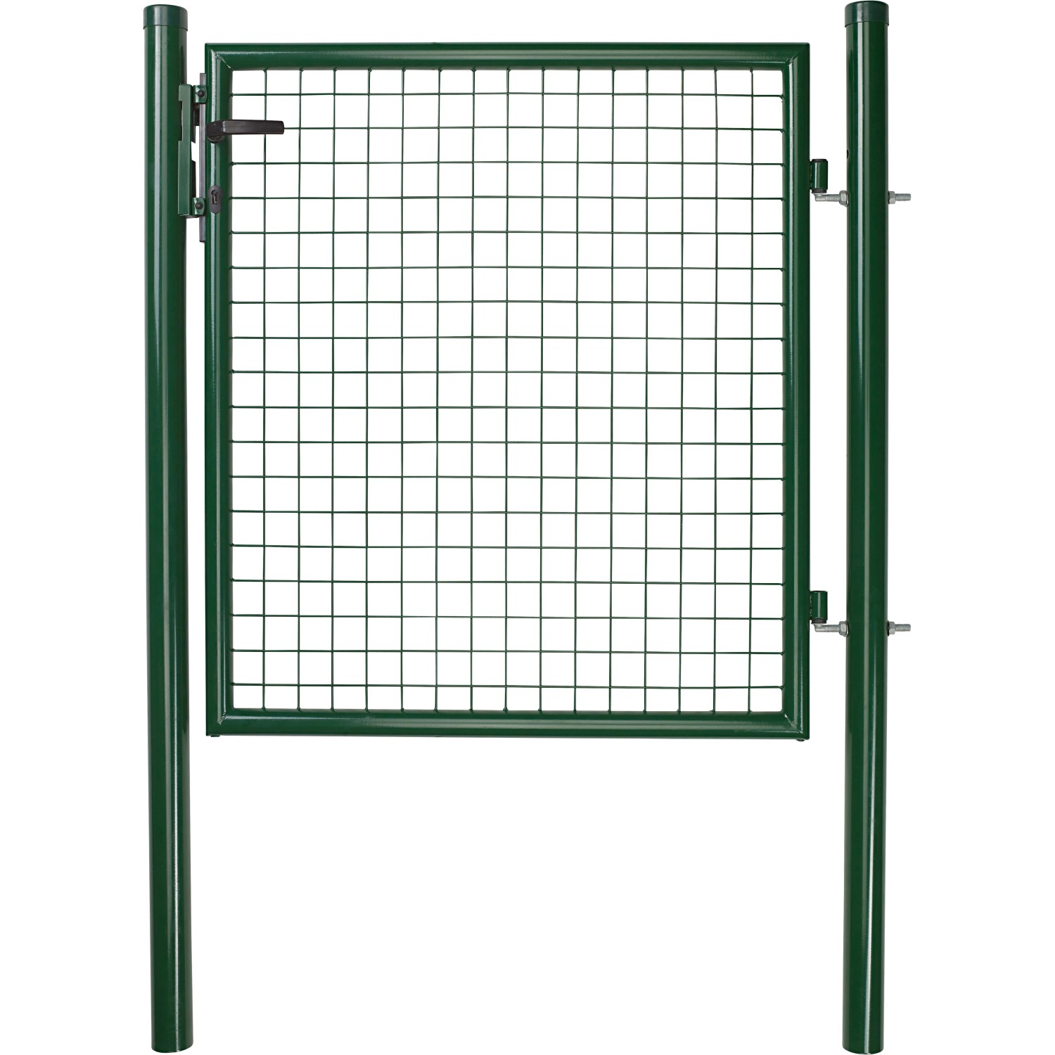 Grüne Wellengitter-Einzeltür, 1x1 m, aus pulverbeschichtetem Stahl für Gartenzäune.