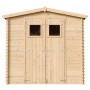 Timbela Gartenhaus M369+M369G aus Holz, 4,33 m², mit Doppeltür und zwei Fenstern.