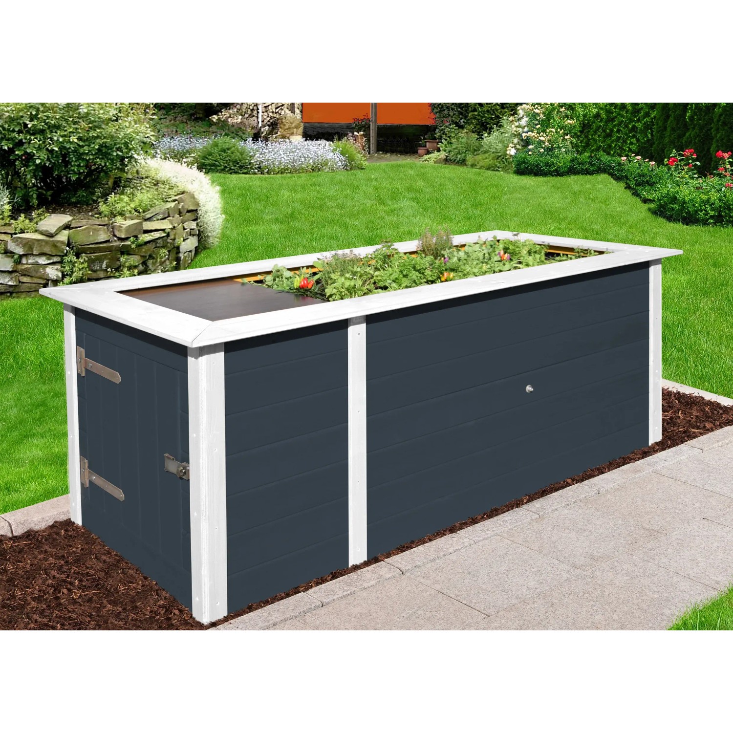 Weka Hochbeet mit Schrank Anthrazit kaufen bei OBI