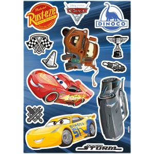 Komar Deko-Sticker Cars 3 mit Lightning McQueen, Hook und Jackson Storm als Wandtattoos.