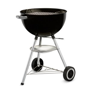 Weber Holzkohle-Kugelgrill Classic Kettle, Ø 47 cm, schwarz, mit Rollen und Ascheauffangschale.