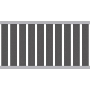 Sichtschutz-Element Vorgartenzaun Raja WPC Alu XL Anthrazit 95 cm x 180 cm