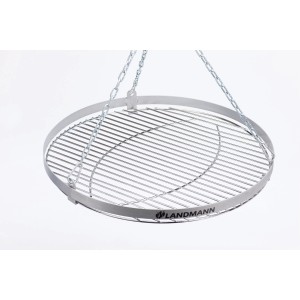 Landmann Schwenkgrill Geos, Holzkohlegrill mit verchromtem Grillrost und Kettenaufhängung.