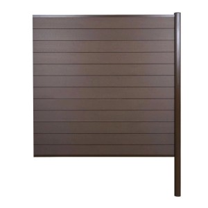 WPC-Sichtschutz Savoie Erweiterungselement mit Alu-Pfosten zum Einbetonieren, 185 cm breit.