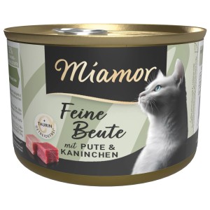 Miamor Katzen-Nassfutter Feine Beute Pute & Kaninchen, 185g Dose.