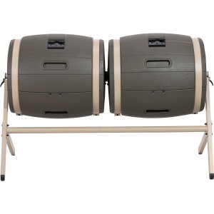 Lifetime Trommelkomposter 380 l: Drehkomposter mit Stahlgestell für Gartenabfälle.