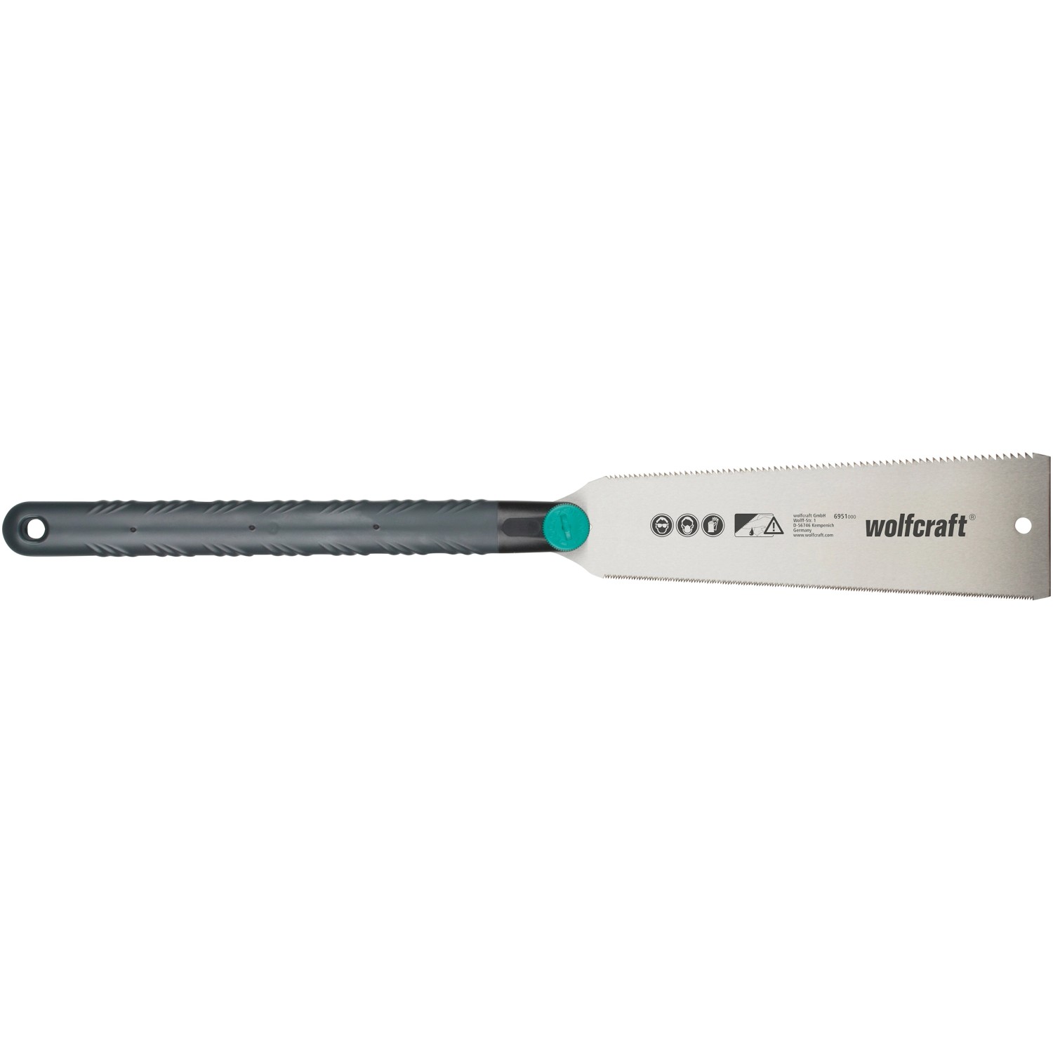 wolfcraft Japansäge für Sockelleisten Montage-Set, Sägeblatt silberfarben, Griff grau