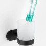 Wenko Turbo-Loc Zahnputzbecherhalter Uno Orea Black mit zwei Zahnbürsten.