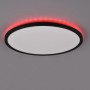 Schwarze, runde LED-Deckenleuchte Aureo mit RGB-Beleuchtung (Ø 40cm) für stimmungsvolles Licht.