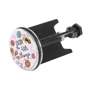 Wenko Waschbeckenstöpsel Pluggy Mod Little Things mit bunten Motiven und Spruch.