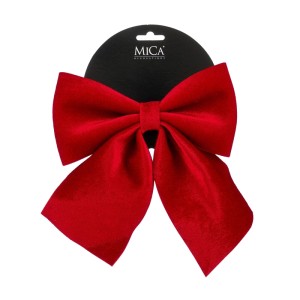 Rote Mica Decorations Schleife für Weihnachtsdekoration. Festliche, formstabile Dekoschleife für Baum, Kranz oder Geschenke.