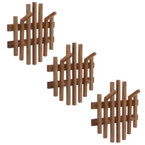 MCA 3er-Set Garderobenpaneel P57 aus Eiche Massivholz mit je 4 Haken.