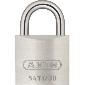Abus Titalium Vorhangschloss 54TI/30 SB aus Aluminium mit Stahlbügel.
