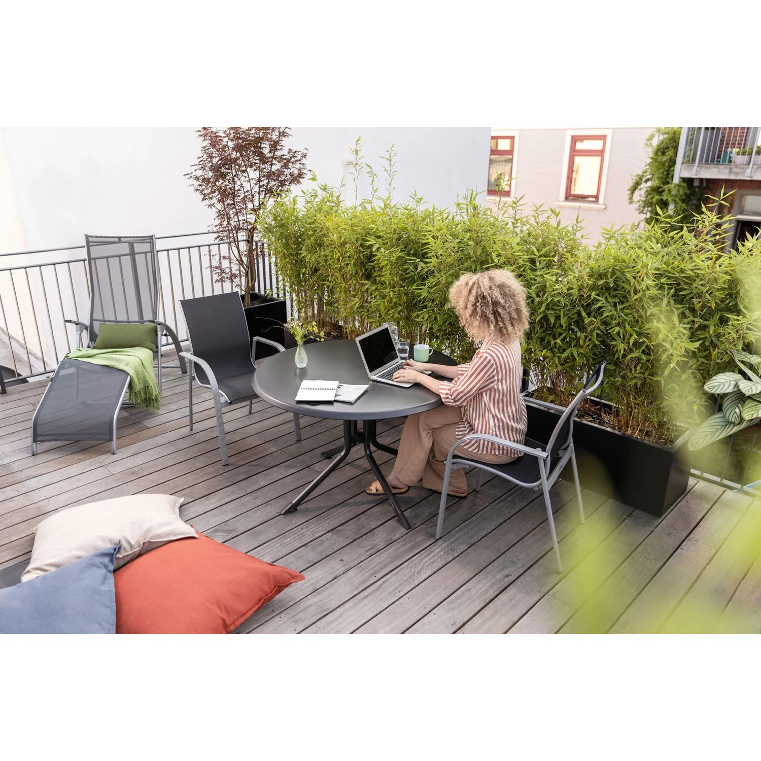 Kettler Klapptisch BOULEVARD Klapptisch rund Rund Kunststoff Anthrazit Ø 115 cm kaufen bei OBI