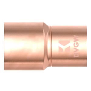 Kirchhoff Reduziernippel 22x18 mm, blanke Kupfer-Lötverbindung für Sanitär und Heizung.