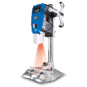 Scheppach DP55 Tischbohrmaschine mit Laser und Digitalanzeige für präzise Bohrungen.