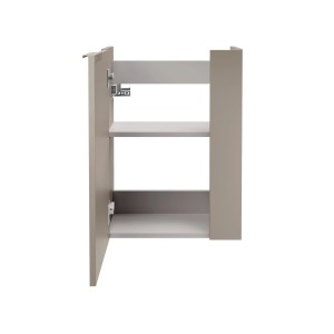 Fackelmann Mini-Waschtischunterschrank SBC, Cubanit Grau, offene Tür mit Einlegeböden.