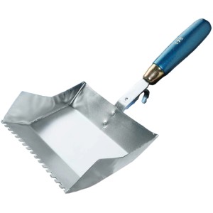 Jung Henkelmann Klebekelle, 175 mm, für Porenbeton, mit blauem Griff und Zahnung.