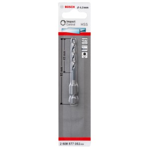 Bosch HSS-Spiralbohrer Impact Control, 4 mm, für Metallbohrarbeiten mit Schlagschraubern.