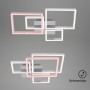 Dimmbare LED-Deckenleuchte Frame in Silber mit rosa und weißen Rahmen, 75x47cm.