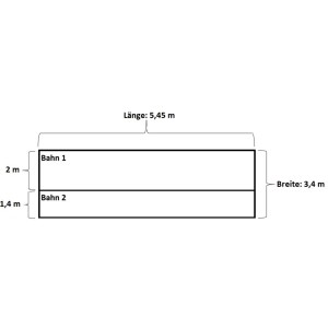 Skizze: Summer Fun Pool-Bodenschutzvlies für Ovalbecken, 320x525cm, mit Maßangaben.
