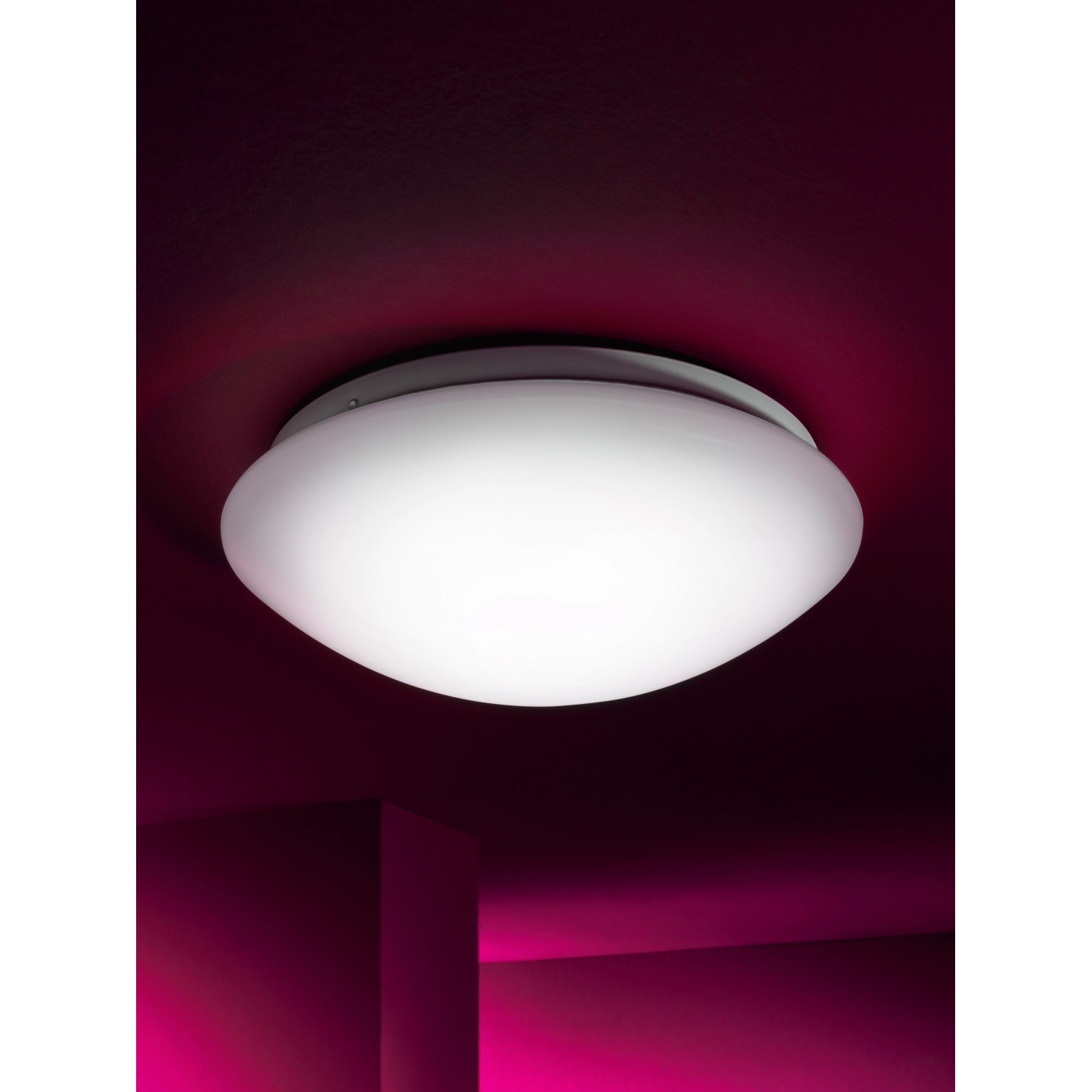 Weiße LED-Deckenleuchte Putz, Ø 27 cm, für angenehmes Licht im Raum.